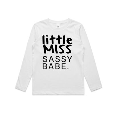 Little Miss Sassy Babe - Long Sleeve Kids Tee Thumbnail